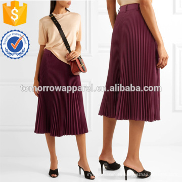 Falda midi plisse-twillManufactura venta al por mayor de prendas de vestir de mujer (TA3013S)